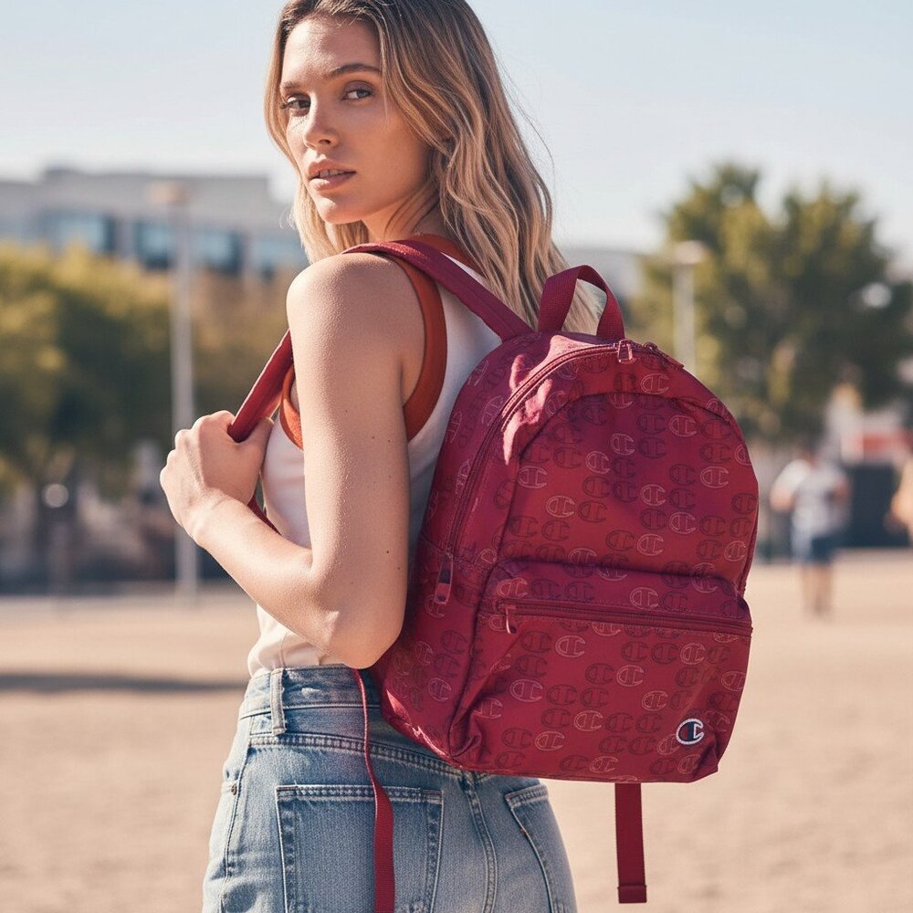 CHAMPION Supercize All Over Logo Mini Backpack Sling Bag Purse Travel School